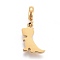 Ion Plating(IP) 304 Stainless Steel Pendants, with Tube Bails, Manual Polishing, Dinosaur, Golden, 15mm, Pendant: 9.3x6.7x1.8mm, Hole: 2.5mm