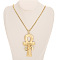 Alloy Pendant Necklaces for Women, Golden, Eye of Horus Egypt Ankh Cross, 15.75~17.72 inch(40~45cm)