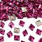 Preciosa® MAXIMA Crystal Fancy Stones, Czech Crystal, 435 23 615 Square, Dura Foiling, 70350 Fuchsia, 6x6mm