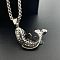 Stylish Stainless Steel Fish Pendant Necklace for Men's Hip-hop Fish Jewelry, Stainless Steel Color
