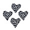 Handmade Polymer Clay Pendants, Heart with Labyrinth, Black, 26x24.5x3mm, Hole: 1.6mm