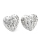 Non-Tarnish 304 Stainless Steel Stud Earring Findings, Braided Heart Ear Studs, Stainless Steel Color, 19x20mm, Hole: 1.8mm, Pin: 0.7mm