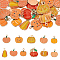 44pcs 11 styles Thanksgiving Day Alloy Enamel Pendants, Pumpkin, Mixed Color, 18~22x15~20x1.5~2mm, Hole: 1.6~2mm, 4pcs/style