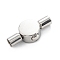 Tarnish Resistant 304 Stainless Steel Bayonet Clasps, Flat Round, Stainless Steel Color, 22x9.5x5mm, Hole: 3mm