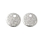 304 Stainless Steel Charms, Textured, Flat Round Charms, Stainless Steel Color, 6x0.5mm, Hole: 1.2mm