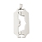 Non-Tarnish 201 Stainless Steel Pendants, Hollow, Blade, Stainless Steel Color, 47.5x24x1.5mm, Hole: 8x4mm