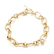 Brass Link Bracelets, Long-Lasting Plated, Oval, Real 18K Gold Plated, 8-7/8 inch(22.4cm)