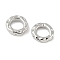 Brass Beads, Hammered Ring, Platinum, 8x8x2mm, Hole: 4.3mm