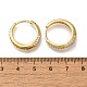 Серьги-кольца из латуни с микропаве из кубического циркония EJEW-H143-25G-6