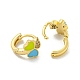 Серьги-кольца из латуни с микропаве из кубического циркония EJEW-C088-16G-01-2