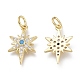 Латунные микропаве прозрачные кубические циркониевые подвески ZIRC-Q024-02G-1