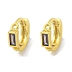 Серьги-кольца из латуни с микропаве из кубического циркония EJEW-C088-37G-2