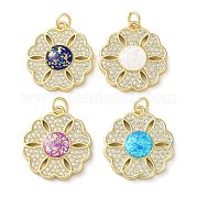 Латунные микропаве прозрачные подвески с фианитом KK-C045-32G