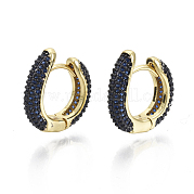 Серьги-кольца из латуни с микро-паве из фианита KK-R137-015B-NF