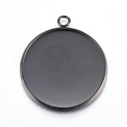 Сеттинги кулон кабошон из нержавеющей стали STAS-L211-03E-B