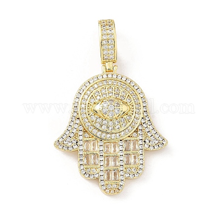 Латунные микропаве прозрачные подвески с фианитом KK-B141-04G-04-1