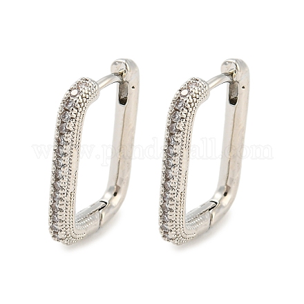 Серьги-кольца из латуни с цирконием EJEW-G363-18P-1