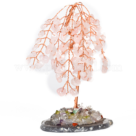 Украшения кварца дисплея естественной розы TREE-PW0001-25A-1