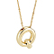1pc Brass Chain with Alloy Letter Pendants Necklaces, Lead Free & Nickel Free & Cadmium Free, Golden, Letter Q, 17.99~18.23 inch(45.7~46.3cm), pendants: 20~22.5x13~23mm
