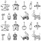 100Pcs 10 Styles Tibetan Style Alloy Charms, Antique Silver, Baby Style Charms, Clothes/Dog/Shoes/Baby Carriage Charms, Antique Silver, 7~23x6~20.5x1~4mm, Hole: 1~2.2mm, 10pcs/style