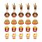 30Pcs 5 Style Eco-Friendly Zinc Alloy Enamel Pendants, Hamburger & Chips & Milk Tea Cup & Donut & Cupcake, Mixed Color, 6pcs/style