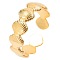 Vintage Stainless Steel Shell Open Cuff Rings for Men and Women, Golden