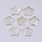 Electroplate Capiz Shell Pendants, Star, Light Gold, 19~20x20x1mm, Hole: 1.2mm