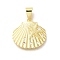 Rack Plating Brass with Cubic Zirconia Pendants, Long-Lasting Plated, Lead Free & Cadmium Free, Shell Shape Charms, Real 18K Gold Plated, 22.5x24.5x2.5mm, Hole: 8x4.5mm