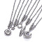 Non-Tarnish 304 Stainless Steel Pendant Necklaces, with Lobster Claw Clasps, Mixed Shape, Stainless Steel Color, 18.1 inch(46cm), Pendants: 20~65x12.5~35.5x3~14mm
