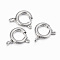 Tarnish Resistant 304 Stainless Steel Smooth Surface Spring Ring Clasps, Stainless Steel Color, 14x10x2mm, Hole: 2.5mm