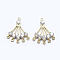Brass Micro Pave Cubic Zirconia Chandelier Components Links, Long-Lasting Plated, Real 18K Gold Plated, Nickel Free, Fan, 23x17.5x3mm, Hole: 1mm