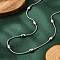Non-Tarnish 304 Stainless Steel Snake Chain Necklaces, with Lobster Claw Clasps, Oval, Stainless Steel Color, 16.7 inch(42.5cm), 1.2mm
