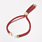 Nylon Twisted Cord Bracelet Making, Slider Bracelet Making, with Brass Findings, Tree of Life, Red, Golden, 8-5/8 inch(220mm), 3mm, Hole: 2mm