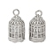 Brass Pendants, Cadmium Free & Nickel Free & Lead Free, Birdcage, Real Platinum Plated, 23x12x11mm, Hole: 2.5mm