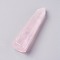 Natural Rose Quartz Pointed Beads, No Hole/Undrilled, Bullet, Healing Stones, Reiki Energy Balancing Meditation Therapy Wand, 59~61x16~17mm