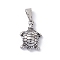 304 Stainless Steel Pendants, Tortoise Charms, Antique Silver, 20.5x14x5.5mm, Hole: 3.2x7mm
