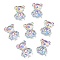 Cartoon Transparent Resin Cabochons, Iridescent Bear, AB Color, Light Blue, 14x11x5.5mm