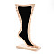 Foot Shaped Wood Anklet Storage Jewelry Rack, Jewelry Organizer Display Holder with Velvet Mat for Anklets, Black, 6.8x18x28cm
