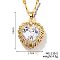 Brass Pave Cubic Zirconia Coffee Bean Chain Cute Heart Pendant Necklaces for Women, Golden, Clear, 15.75 inch(40cm)
