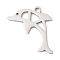 201 Stainless Steel Pendants, Dolphin Charm, Laser Cut, Stainless Steel Color, 17x15.5x1mm, Hole: 1.4mm