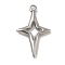 Anti-Tarnish 304 Stainless Steel Pendants, Star Charm, Stainless Steel Color, 22.5x14x2mm, Hole: 1.5mm