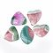 Dyed Natural Crackle Agate Pendants, Mixed Shape, Mixed Color, 35~54x33~40x5~6mm, Hole: 1~1.5mm