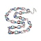 Brass Cable with Enamel Chain Necklaces, Platinum, 18.82 inch(478mm)