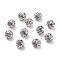 Brass Rhinestone Beads, Grade A, Platinum Metal Color, Round, Crystal, 8mm, Hole: 1mm