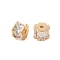 Brass Micro Pave Clear Cubic Zirconia Beads, Nickel Free, Cross, Clear, 6x4mm, Hole: 1.2mm