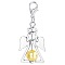 Alloy Angel Pendant Decorations, with CCB Imitation Pearl, Champagne Yellow, 4.4x1.9cm