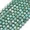 Natural Amazonite Beads Strands, with Seed Beads, Faceted Table Cut Cube, 8~9.3x8~9.3x8~9.3mm, Hole: 0.6mm, about 38pcs/strand, 15.35''(39cm)