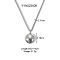 Stainless Steel Textured Pendant Necklaces for Women, Silver Color Plated, Flat Round, 21.65 inch(55cm)