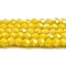 Opaque Solid Color Electroplate Glass Beads Strands, AB Color Plated, Faceted, Bicone, Yellow, 4x4mm, Hole: 0.8mm, about 80~85pcs/strand, 30~32cm