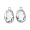 Acrylic Charms, with Alloy Finding, Oval Charms, White, 26.5x16x4mm, Hole: 2mm